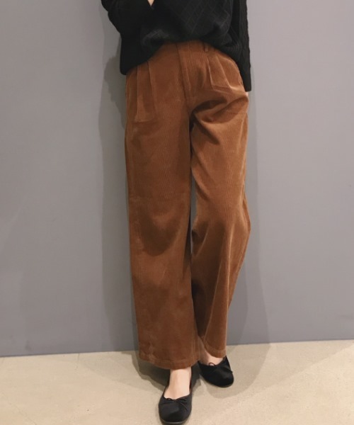AMERICAN HOLIC(アメリカンホリック)の「【追加生産】太コーデュロイワイドパンツ(その他パンツ・レディース・ブラック/ネイビー/アイボリー/ボルドー/キャメル/ピンクベージュ/グレイッシュベージュ・MEDIUM/LARGE)」の6枚目の写真