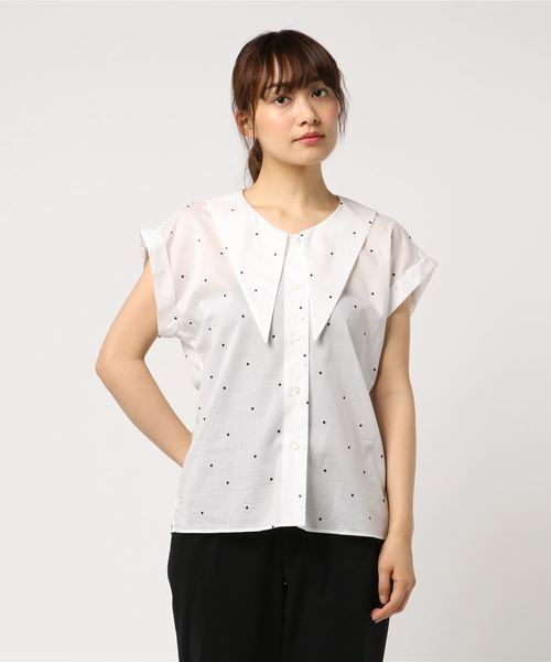 MARGARET HOWELL フリル付きホワイトシャツ サイズI M1091004