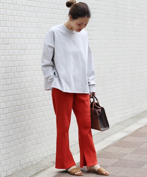 JOURNAL STANDARD relume（ジャーナルスタンダード　レリューム）の「ワッフル スリットパンツ_#（その他パンツ・レディース・ブラック/ベージュ/オレンジ・FREE）」の10枚目の写真