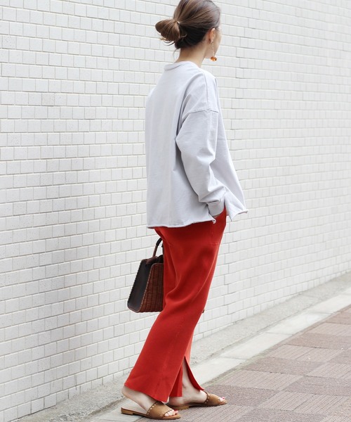 JOURNAL STANDARD relume（ジャーナルスタンダード　レリューム）の「ワッフル スリットパンツ_#（その他パンツ・レディース・ブラック/ベージュ/オレンジ・FREE）」の21枚目の写真