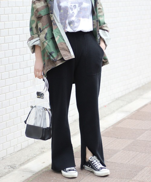 JOURNAL STANDARD relume（ジャーナルスタンダード　レリューム）の「ワッフル スリットパンツ_#（その他パンツ・レディース・ブラック/ベージュ/オレンジ・FREE）」の16枚目の写真