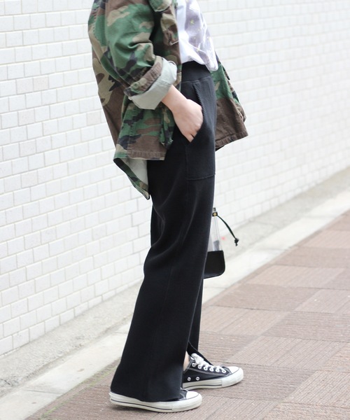 JOURNAL STANDARD relume（ジャーナルスタンダード　レリューム）の「ワッフル スリットパンツ_#（その他パンツ・レディース・ブラック/ベージュ/オレンジ・FREE）」の5枚目の写真