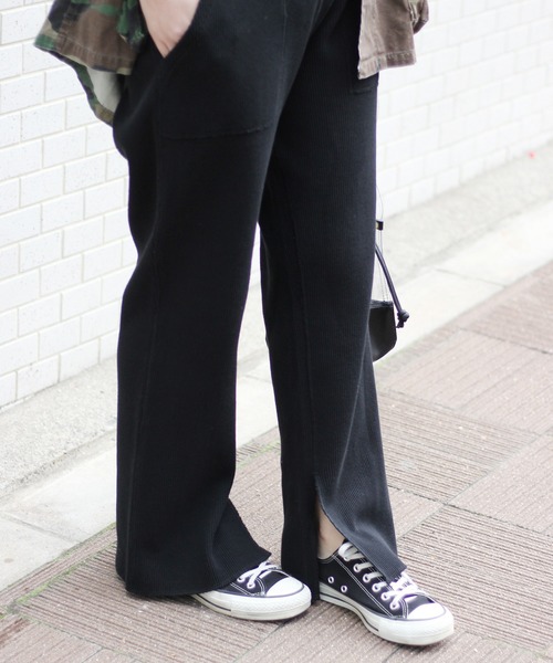 JOURNAL STANDARD relume（ジャーナルスタンダード　レリューム）の「ワッフル スリットパンツ_#（その他パンツ・レディース・ブラック/ベージュ/オレンジ・FREE）」の11枚目の写真