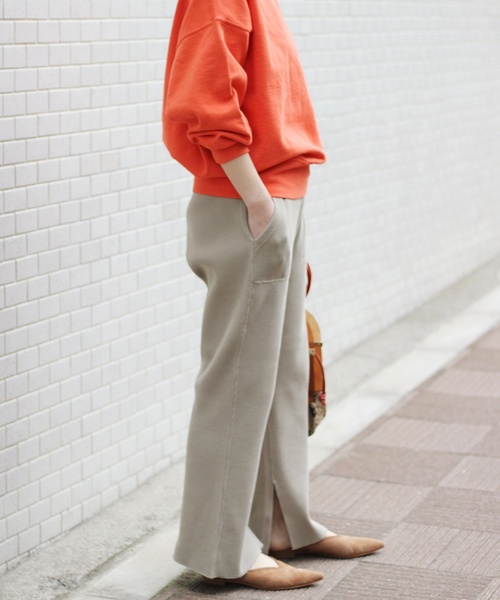 JOURNAL STANDARD relume（ジャーナルスタンダード　レリューム）の「ワッフル スリットパンツ_#（その他パンツ・レディース・ブラック/ベージュ/オレンジ・FREE）」の6枚目の写真