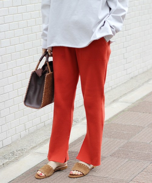 JOURNAL STANDARD relume（ジャーナルスタンダード　レリューム）の「ワッフル スリットパンツ_#（その他パンツ・レディース・ブラック/ベージュ/オレンジ・FREE）」の12枚目の写真