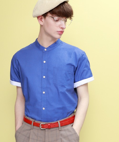 EMMA CLOTHES(エマクローズ)の「LINEN×COTTONオーバーサイズバンドカラーシャツ(シャツ/ブラウス・メンズ・チャコール/ブルー/ブラック/ネイビー/オフホワイト/ダークグリーン/ベージュ・M/L/S)」の7枚目の写真