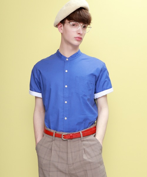 EMMA CLOTHES(エマクローズ)の「LINEN×COTTONオーバーサイズバンドカラーシャツ(シャツ/ブラウス・メンズ・チャコール/ブルー/ブラック/ネイビー/オフホワイト/ダークグリーン/ベージュ・M/L/S)」の9枚目の写真