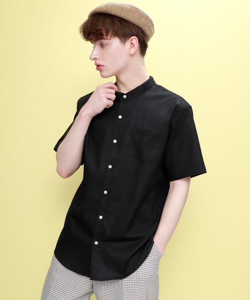 EMMA CLOTHES(エマクローズ)の「LINEN×COTTONオーバーサイズバンドカラーシャツ(シャツ/ブラウス・メンズ・チャコール/ブルー/ブラック/ネイビー/オフホワイト/ダークグリーン/ベージュ・M/L/S)」の14枚目の写真