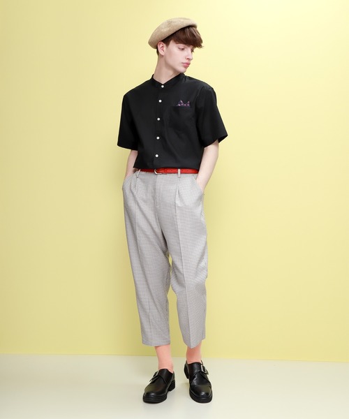 EMMA CLOTHES(エマクローズ)の「LINEN×COTTONオーバーサイズバンドカラーシャツ(シャツ/ブラウス・メンズ・チャコール/ブルー/ブラック/ネイビー/オフホワイト/ダークグリーン/ベージュ・M/L/S)」の15枚目の写真