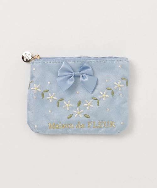 ✳︎ハンドメイド✳︎ポーチ付きティッシュケース　花柄　ブルー ✳︎ハンドメイド✳︎ポーチ付きティッシュケース 花柄 ブルー