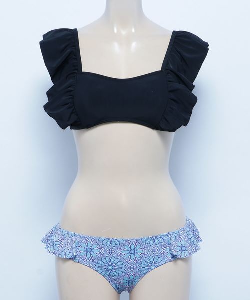 KOBE LETTUCE（コウベレタス）の「ショルダーフリルビキニ/レディース/スイムウェア/水着[S141]神戸レタス（水着・レディース・イエロー/サックスブルー/ブラック/チェック/ピンク系その他/ブラック系その他・FREE）」の9枚目の写真