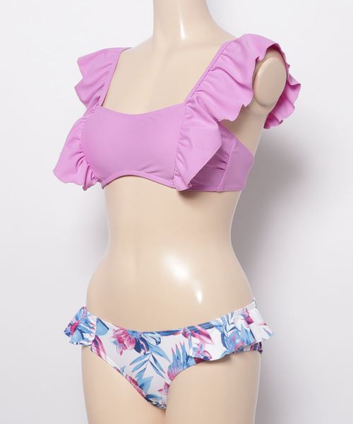 KOBE LETTUCE（コウベレタス）の「ショルダーフリルビキニ/レディース/スイムウェア/水着[S141]神戸レタス（水着・レディース・イエロー/サックスブルー/ブラック/チェック/ピンク系その他/ブラック系その他・FREE）」の7枚目の写真