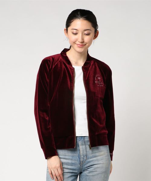 ROXY(ロキシー)の「INSPIRED BY THE SEA/ロキシー レディース ノーカラー ジャケット ベロア ブルゾン(ノーカラージャケット・レディース・ブラック/ネイビー/ワインレッド・SMALL/MEDIUM/LARGE)」の9枚目の写真