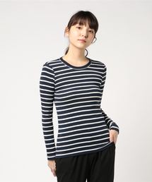 PETIT BATEAU | ボーダークルーネック長袖Ｔシャツ(Tシャツ/カットソー)