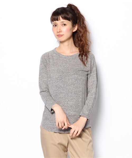 BEAMS BOY（ビームスボーイ）の「○BEAMS BOY / 天竺ラグラン 9分袖（Tシャツ/カットソー・レディース・ライトグレー/チャコールグレー/ブルー・ONE SIZE）」の2枚目の写真
