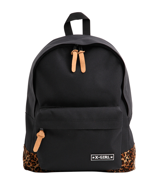 X-girl（エックスガール）の「LEOPARD BACKPACK（バックパック/リュック・レディース・レッド/ブラック/ネイビー・ONE SIZE）」の2枚目の写真