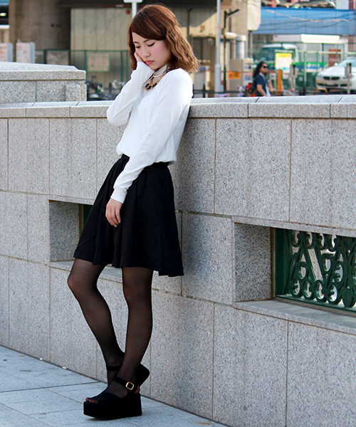 WEGO（ウィゴー）の「WEGO/カラーミドルスカート（スカート・レディース・オフホワイト/ブラック/ダークグリーン/ネイビー/レッド・FREE）」の21枚目の写真