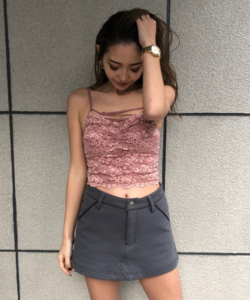 ENVYM（アンビー）の「レースタイトＣＡ（キャミソール・レディース・ホワイト/ブラック/ベージュ/グレー/カーキ/ピンク・FREE）」の6枚目の写真