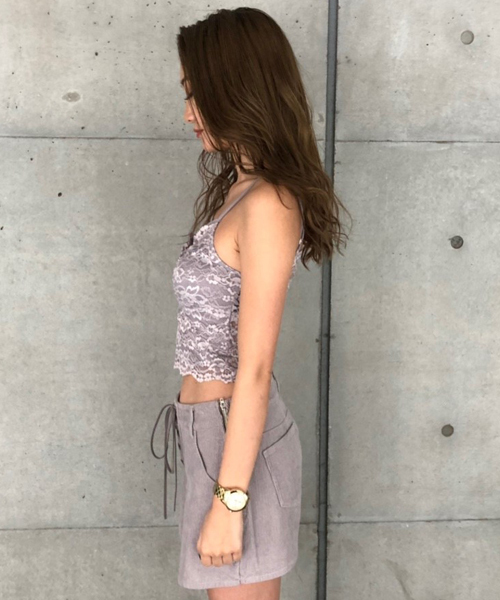 ENVYM（アンビー）の「レースタイトＣＡ（キャミソール・レディース・ホワイト/ブラック/ベージュ/グレー/カーキ/ピンク・FREE）」の7枚目の写真