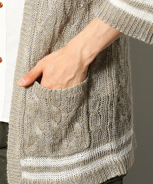 COMME CA COMMUNE(コムサコミューン)の「【LINIFICIO】 リネン チルデン ボタンレス カーディガン(カーディガン/ボレロ・メンズ・キナリ・MEDIUM/LARGE)」の3枚目の写真