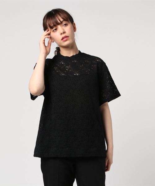 PUNYUS(プニュズ)の「半袖レーストップス(Tシャツ/カットソー・レディース・ホワイト/ブラック・1/2/3/4)」の2枚目の写真