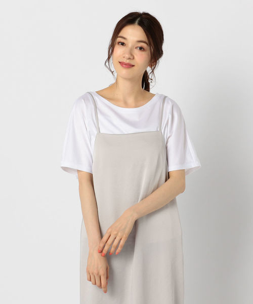 NOLLEY’S(ノーリーズ)の「スムースドルマンショートスリーブTシャツ(Tシャツ/カットソー・レディース・ホワイト/ブラック/ブルー・38)」の2枚目の写真