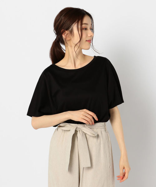 NOLLEY’S(ノーリーズ)の「スムースドルマンショートスリーブTシャツ(Tシャツ/カットソー・レディース・ホワイト/ブラック/ブルー・38)」の3枚目の写真