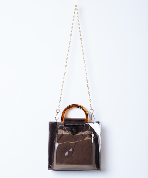 WEGO（ウィゴー）の「WEGO/べっ甲ハンドルクリアショルダーバッグ（ショルダーバッグ・レディース・ホワイト系その他/ブラック/ブラウン・FREE）」の10枚目の写真