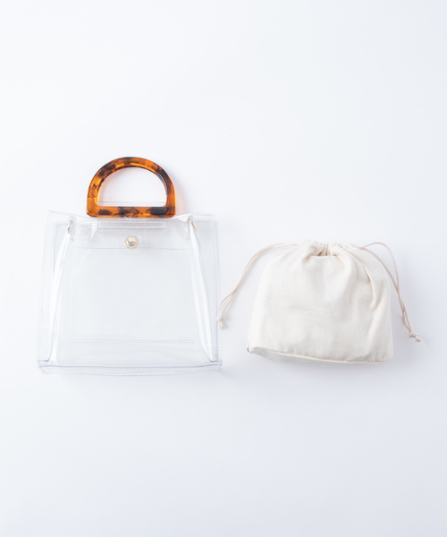 WEGO（ウィゴー）の「WEGO/べっ甲ハンドルクリアショルダーバッグ（ショルダーバッグ・レディース・ホワイト系その他/ブラック/ブラウン・FREE）」の12枚目の写真