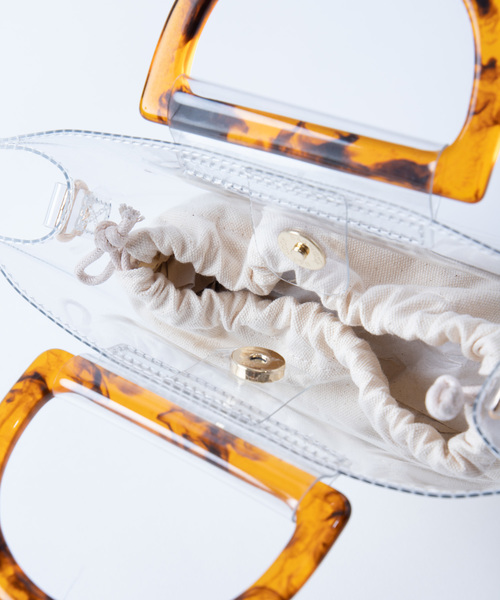 WEGO（ウィゴー）の「WEGO/べっ甲ハンドルクリアショルダーバッグ（ショルダーバッグ・レディース・ホワイト系その他/ブラック/ブラウン・FREE）」の13枚目の写真