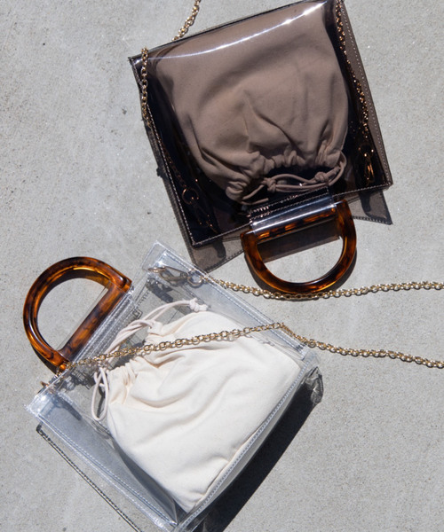 WEGO（ウィゴー）の「WEGO/べっ甲ハンドルクリアショルダーバッグ（ショルダーバッグ・レディース・ホワイト系その他/ブラック/ブラウン・FREE）」の16枚目の写真