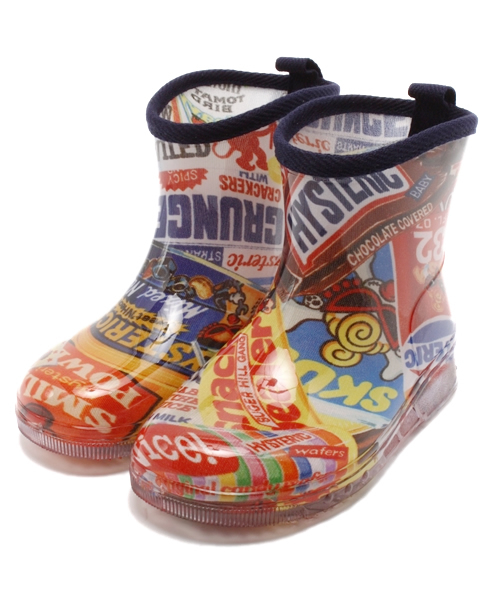 HYSTERIC MINI(ヒステリックミニ)の「 Wacky Package 総柄 レインシューズ(レインシューズ・キッズ・マルチ・18/16/14)」の1枚目の写真