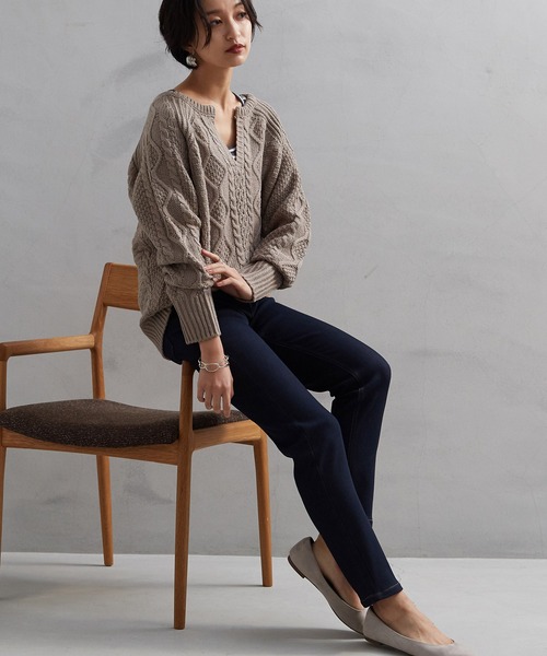 OMNES Another Edition（オムネス アナザーエディション）の「【ユニセックス】裏起毛ボンディングシガレットパンツ（その他パンツ・レディース・ホワイト/ブラック/ベージュ/ネイビー/グレー/カーキ/ブルー系その他/ワンウォッシュ/ブルー系その他2/ブルー系その他3・SMALL/MEDIUM/LARGE/X-LARGE/XXX-LARGE/XXXX-LARGE/XX-LARGE）」の8枚目の写真