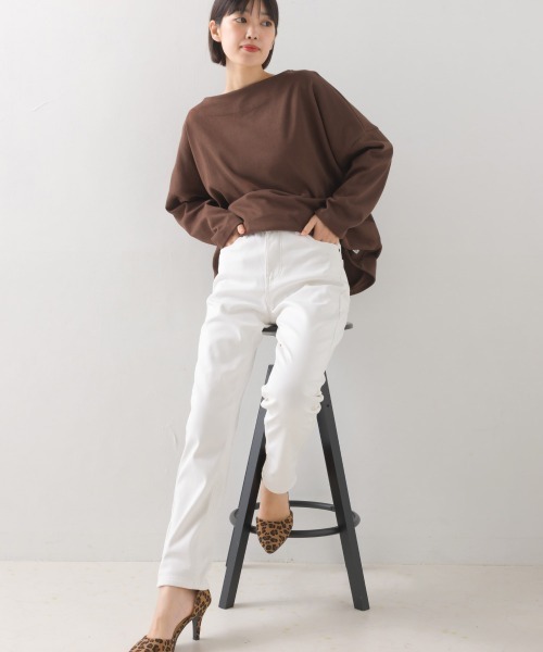 OMNES Another Edition（オムネス アナザーエディション）の「【ユニセックス】裏起毛ボンディングシガレットパンツ（その他パンツ・レディース・ホワイト/ブラック/ベージュ/ネイビー/グレー/カーキ/ブルー系その他/ワンウォッシュ/ブルー系その他2/ブルー系その他3・SMALL/MEDIUM/LARGE/X-LARGE/XXX-LARGE/XXXX-LARGE/XX-LARGE）」の21枚目の写真