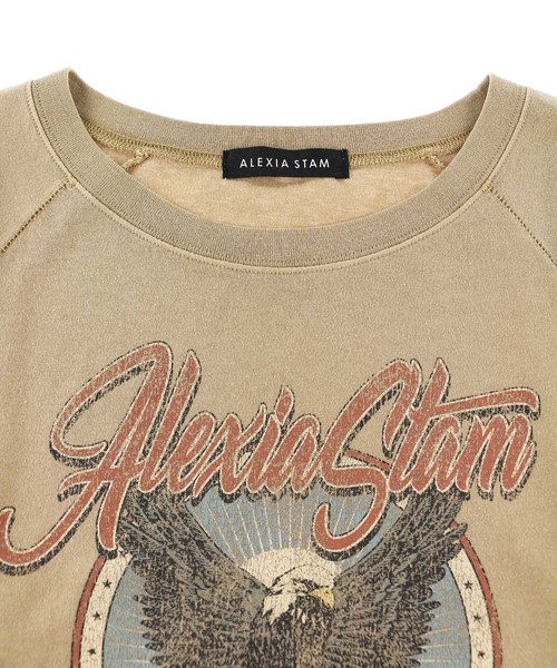 ALEXIA STAM（アリシアスタン）の「Vintage Graphic Tee/ヴィンテージグラフィックTシャツ（Tシャツ/カットソー・レディース・ホワイト/ベージュ/チャコール・FREE）」の12枚目の写真