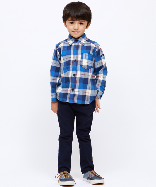 RUGGEDWORKS(ラゲッドワークス)の「ボーイズチェック長袖シャツ(シャツ/ブラウス・キッズ・ブルー/ネイビー・80cm/90㎝/100cm/110cm/120cm/130cm/140cm/150cm)」の7枚目の写真