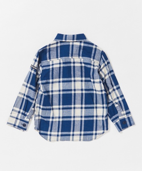 RUGGEDWORKS(ラゲッドワークス)の「ボーイズチェック長袖シャツ(シャツ/ブラウス・キッズ・ブルー/ネイビー・80cm/90㎝/100cm/110cm/120cm/130cm/140cm/150cm)」の9枚目の写真
