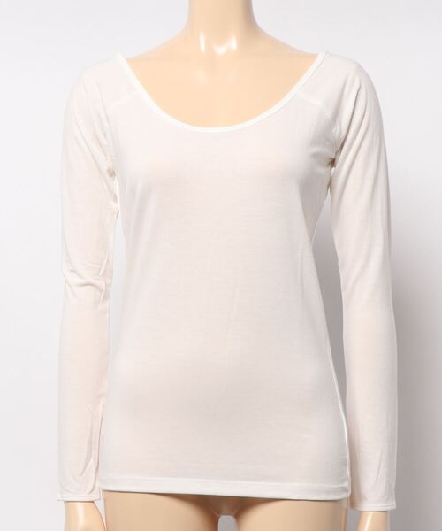 KOBE LETTUCE（コウベレタス）の「[ &HEAT ]前後2way あったかインナートップス（その他アンダーウェア/インナー・レディース・チャコールグレー/ブラック/オフホワイト/ボルドー/ホワイト系その他/ブラック系その他/グレー系その他/ベージュ系その他/レッド系その他/グレイッシュベージュ/ブラック系/ホワイト系/ベージュ系1・M/L/MEDIUM/LARGE/S）」の3枚目の写真