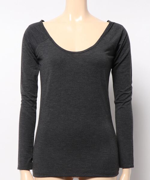 KOBE LETTUCE（コウベレタス）の「[ &HEAT ]前後2way あったかインナートップス（その他アンダーウェア/インナー・レディース・チャコールグレー/ブラック/オフホワイト/ボルドー/ホワイト系その他/ブラック系その他/グレー系その他/ベージュ系その他/レッド系その他/グレイッシュベージュ/ブラック系/ホワイト系/ベージュ系1・M/L/MEDIUM/LARGE/S）」の8枚目の写真