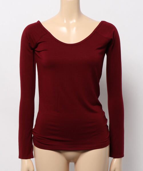 KOBE LETTUCE（コウベレタス）の「[ &HEAT ]前後2way あったかインナートップス（その他アンダーウェア/インナー・レディース・チャコールグレー/ブラック/オフホワイト/ボルドー/ホワイト系その他/ブラック系その他/グレー系その他/ベージュ系その他/レッド系その他/グレイッシュベージュ/ブラック系/ホワイト系/ベージュ系1・M/L/MEDIUM/LARGE/S）」の13枚目の写真