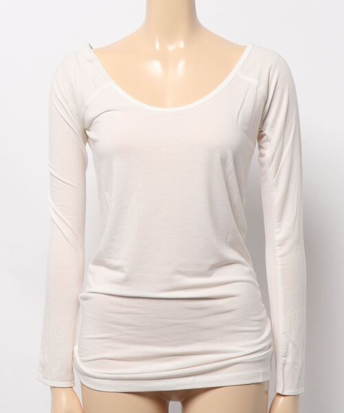 KOBE LETTUCE（コウベレタス）の「[ &HEAT ]前後2way あったかインナートップス（その他アンダーウェア/インナー・レディース・チャコールグレー/ブラック/オフホワイト/ボルドー/ホワイト系その他/ブラック系その他/グレー系その他/ベージュ系その他/レッド系その他/グレイッシュベージュ/ブラック系/ホワイト系/ベージュ系1・M/L/MEDIUM/LARGE/S）」の2枚目の写真