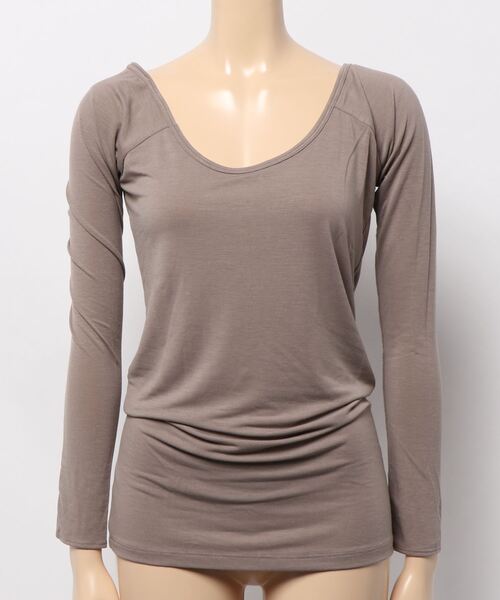 KOBE LETTUCE（コウベレタス）の「[ &HEAT ]前後2way あったかインナートップス（その他アンダーウェア/インナー・レディース・チャコールグレー/ブラック/オフホワイト/ボルドー/ホワイト系その他/ブラック系その他/グレー系その他/ベージュ系その他/レッド系その他/グレイッシュベージュ/ブラック系/ホワイト系/ベージュ系1・M/L/MEDIUM/LARGE/S）」の10枚目の写真