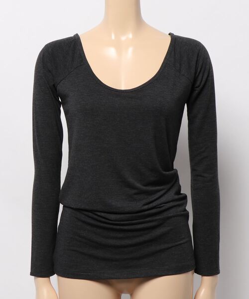 KOBE LETTUCE（コウベレタス）の「[ &HEAT ]前後2way あったかインナートップス（その他アンダーウェア/インナー・レディース・チャコールグレー/ブラック/オフホワイト/ボルドー/ホワイト系その他/ブラック系その他/グレー系その他/ベージュ系その他/レッド系その他/グレイッシュベージュ/ブラック系/ホワイト系/ベージュ系1・M/L/MEDIUM/LARGE/S）」の7枚目の写真