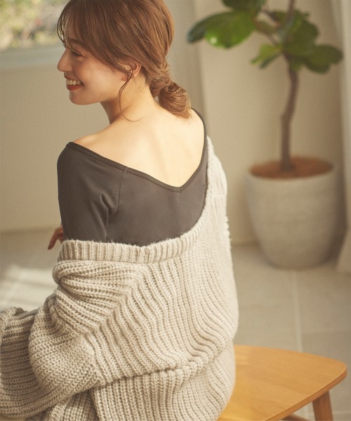 KOBE LETTUCE（コウベレタス）の「[ &HEAT ]前後2way あったかインナートップス（その他アンダーウェア/インナー・レディース・チャコールグレー/ブラック/オフホワイト/ボルドー/ホワイト系その他/ブラック系その他/グレー系その他/ベージュ系その他/レッド系その他/グレイッシュベージュ/ブラック系/ホワイト系/ベージュ系1・M/L/MEDIUM/LARGE/S）」の15枚目の写真