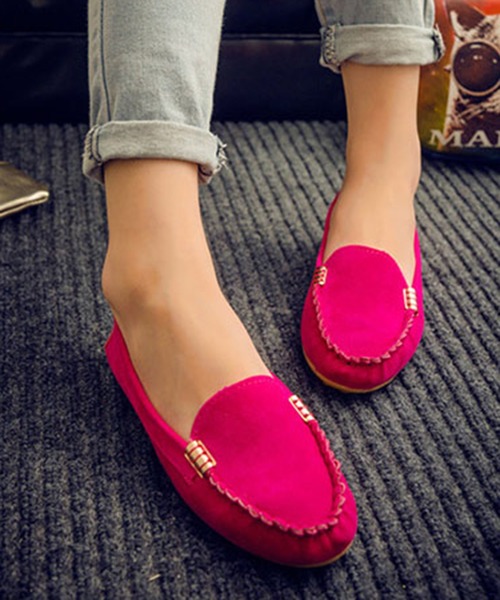 STYLEBLOCK（スタイルブロック）の「スエードモカシンシューズ（モカシン/デッキシューズ・レディース・ブラック/イエロー/グリーン/ローズ・40/39/36/37/38/35）」の4枚目の写真