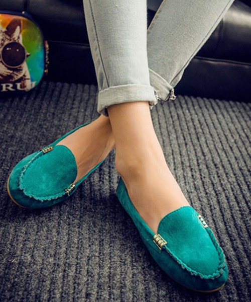 STYLEBLOCK（スタイルブロック）の「スエードモカシンシューズ（モカシン/デッキシューズ・レディース・ブラック/イエロー/グリーン/ローズ・40/39/36/37/38/35）」の3枚目の写真