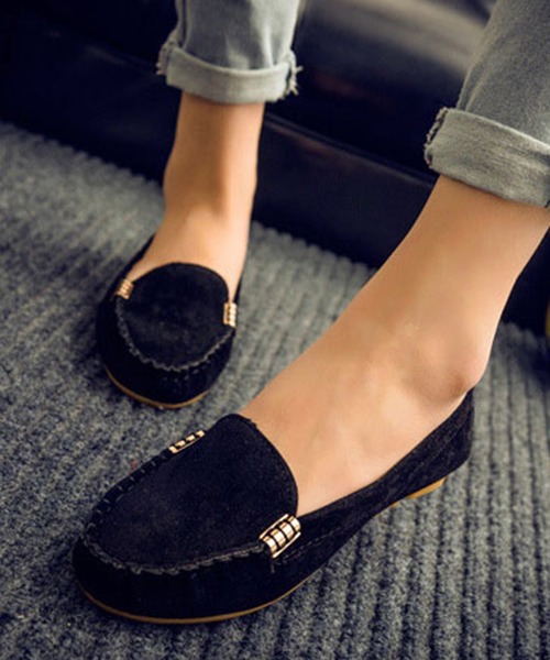 STYLEBLOCK（スタイルブロック）の「スエードモカシンシューズ（モカシン/デッキシューズ・レディース・ブラック/イエロー/グリーン/ローズ・40/39/36/37/38/35）」の2枚目の写真