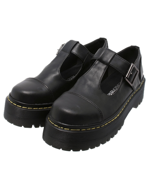 WEGO（ウィゴー）の「WEGO/Tストラップシューズ（ドレスシューズ・レディース・ブラック/ワイン・24.5/23.5）」の2枚目の写真