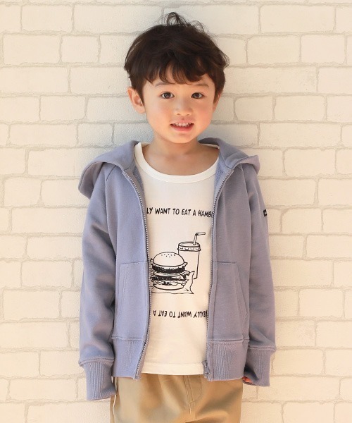 b・ROOM（ビールーム）の「【WEB限定】ベーシック裏毛フルジップ長袖パーカー（パーカー・キッズ・ライトピンク/サックスブルー/トップグレー/アイボリー/チャコール/ピンク/ベージュ/ライトカーキ・150/90/100/110/120/130/140）」の6枚目の写真