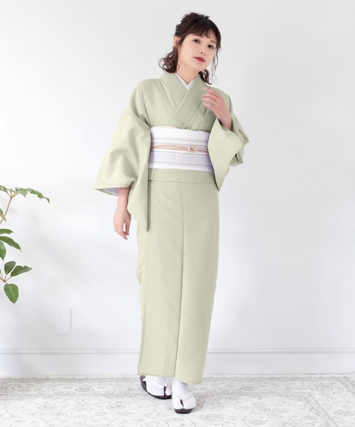 KYOETSU（キョウエツ）の「レディース洗える色無地単衣着物（着物・レディース・ダークパープル/グリーン/グレー/ブラック/ネイビー/ローズ/ダークネイビー/ライトパープル/ブルー/ピンク/ダークブラウン/アンティークゴールド/ライトグリーン/ライトイエロー・S/TL/BL/L/M）」の6枚目の写真